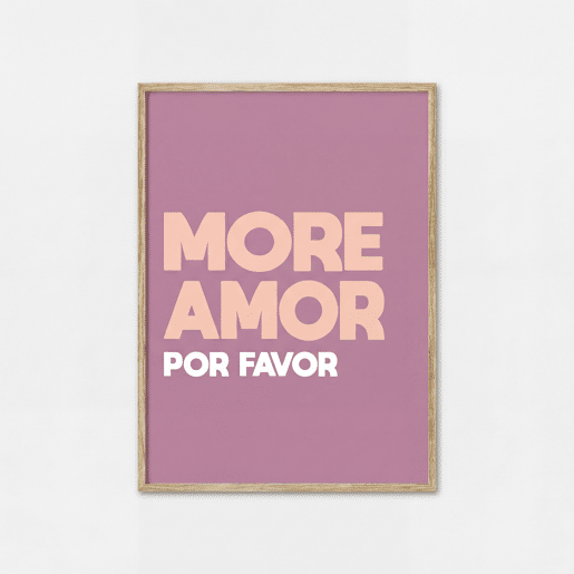Pintura arte deco MORE AMOR 40x30cm de MARCOMUEBLE