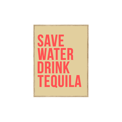 Pintura arte deco SAVE WATER 40x50cm de MARCOMUEBLE