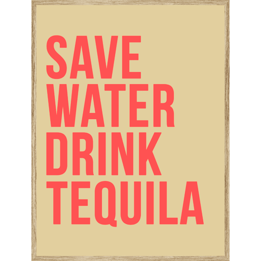 Pintura arte deco SAVE WATER 40x50cm de MARCOMUEBLE