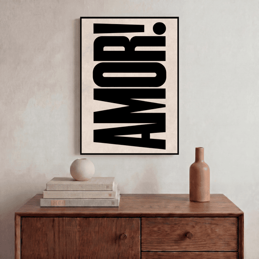 Pintura arte deco AMOR NEGRO 50x70cm marca MARCOMUEBLE
