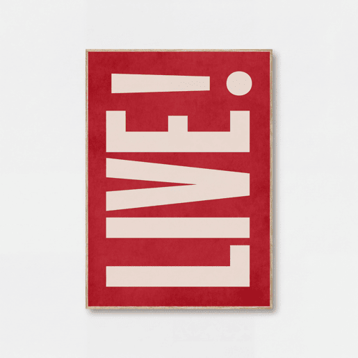 Pintura arte deco LIVE vermelha 50x70cm marca MARCOMUEBLE