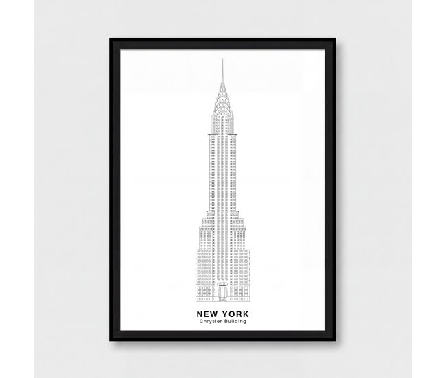Cuadro chrysler building 40x30cm marca marcomueble