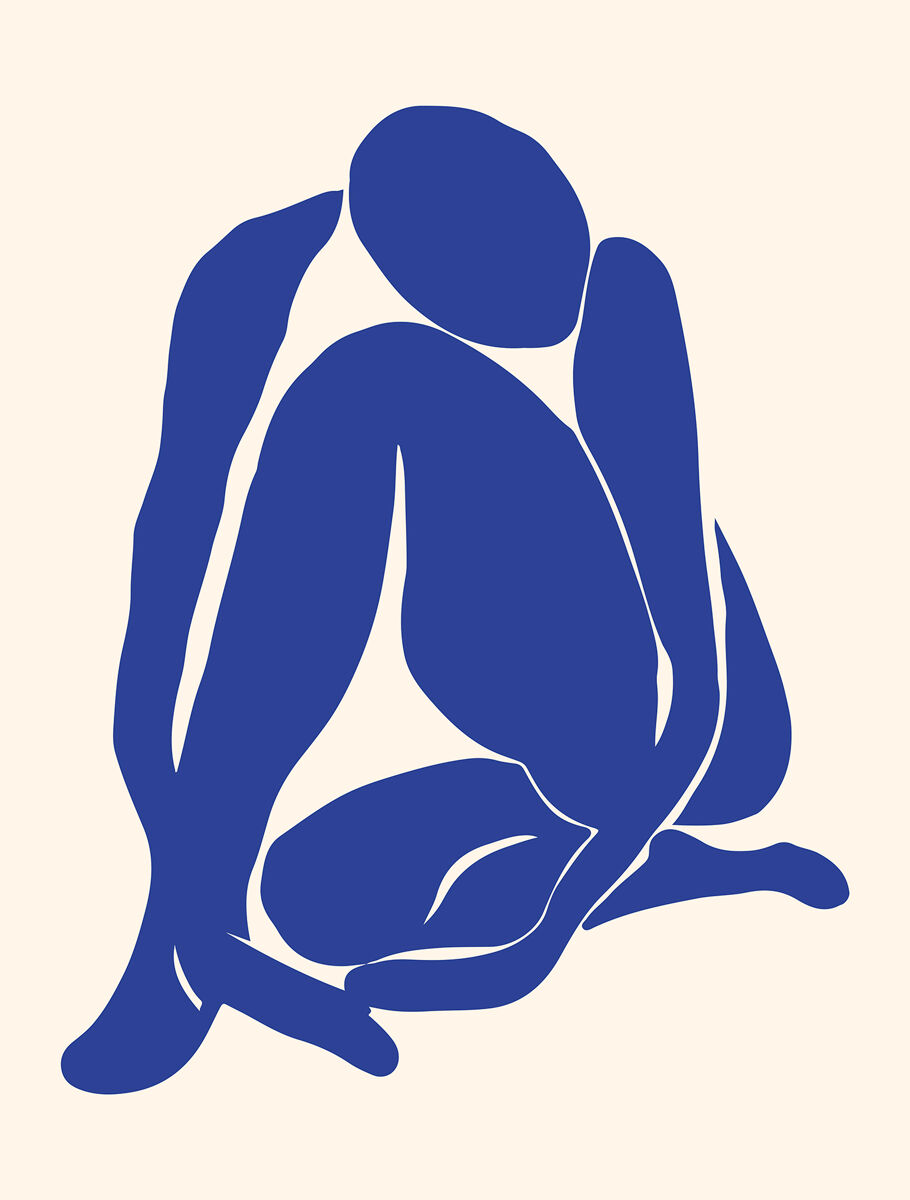 Lámina dama azul ii 40x30cm marca marcomueble