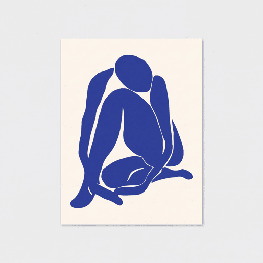Gravura DAMA AZUL II 40x30cm marca MARCOMUEBLE