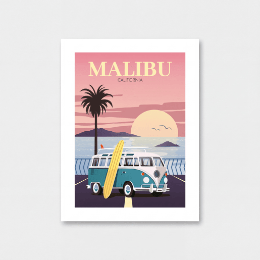 Gravura decorativa MALIBU 40x30cm cor rosa Gravura decorativa MALIBU 40x30cm cor rosa
