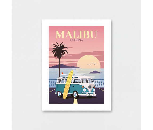 Lámina decorativa malibu 40x30cm color rosa