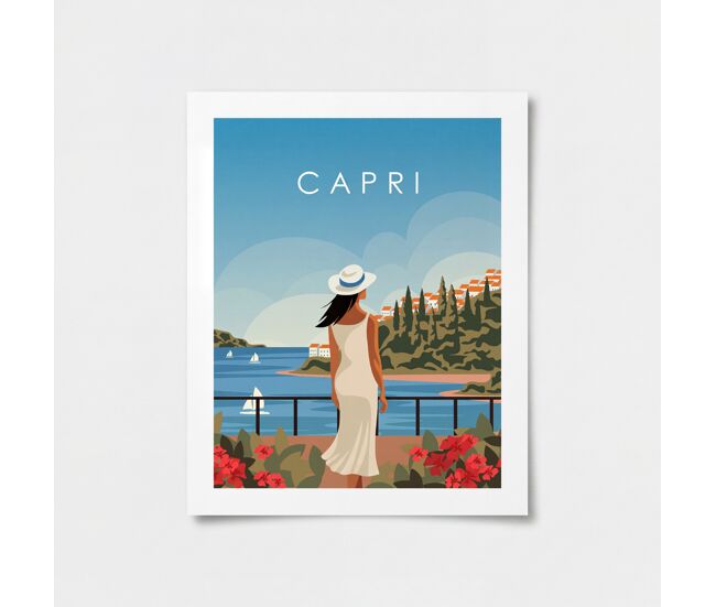Lámina decorativa capri 50x40cm color azul