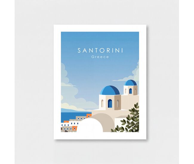 Lámina decorativa santorini 50x40cm color azul