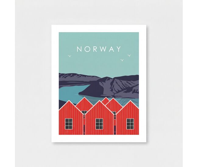Lámina decorativa norway 50x40cm color rojo