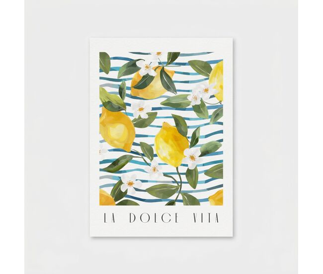 Lámina decorativa limones 70x50cm multicolor