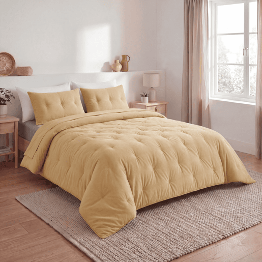 Colcha de veludo de poliéster MILA cama 140160cm cor bege