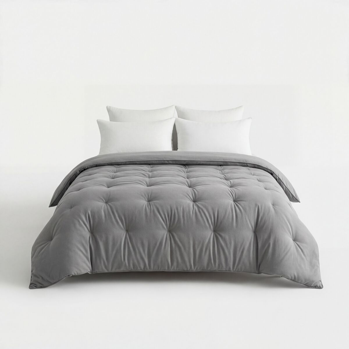 Colcha poliéster velvet mila cama 140/160cm color gris oscuro - conforama