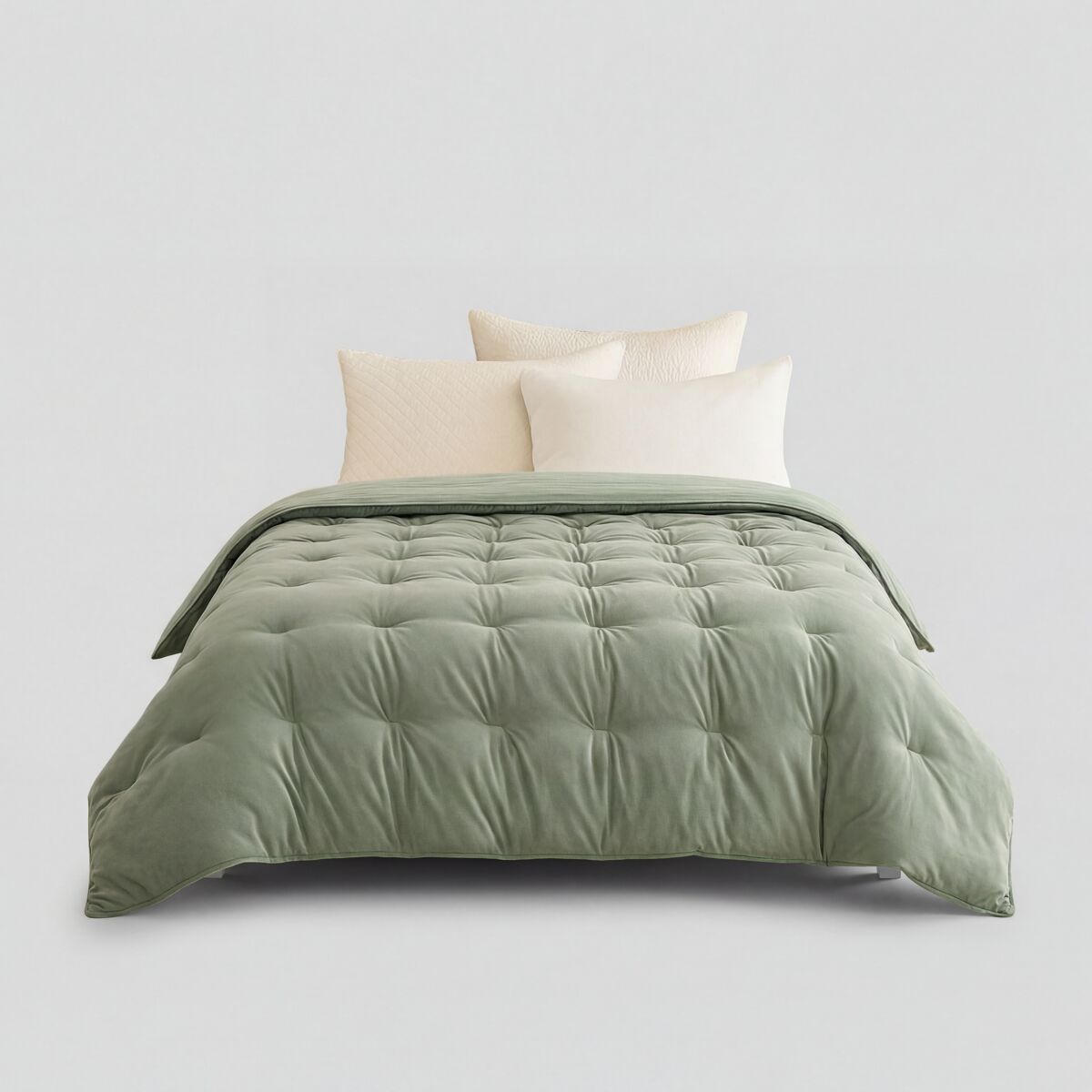 Colcha poliéster velvet mila cama 140/160cm color verde - conforama