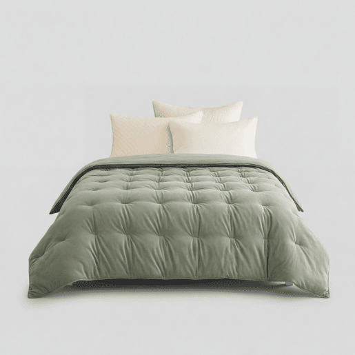 Colcha de veludo de poliéster MILA cama 140160cm cor verde
