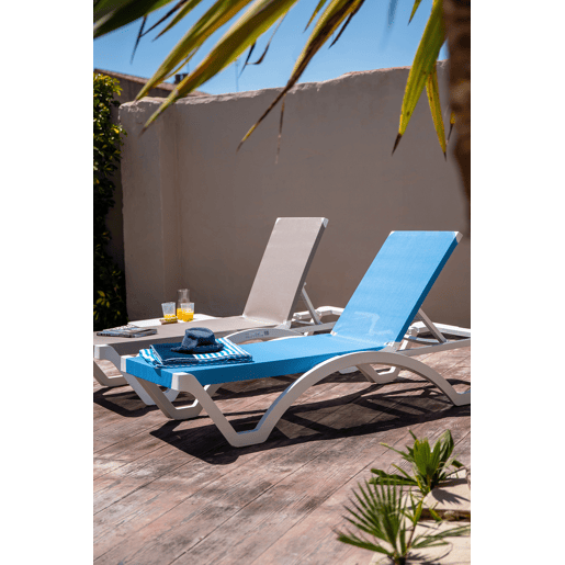 Espreguiçadeira de jardim MIKONOS azul