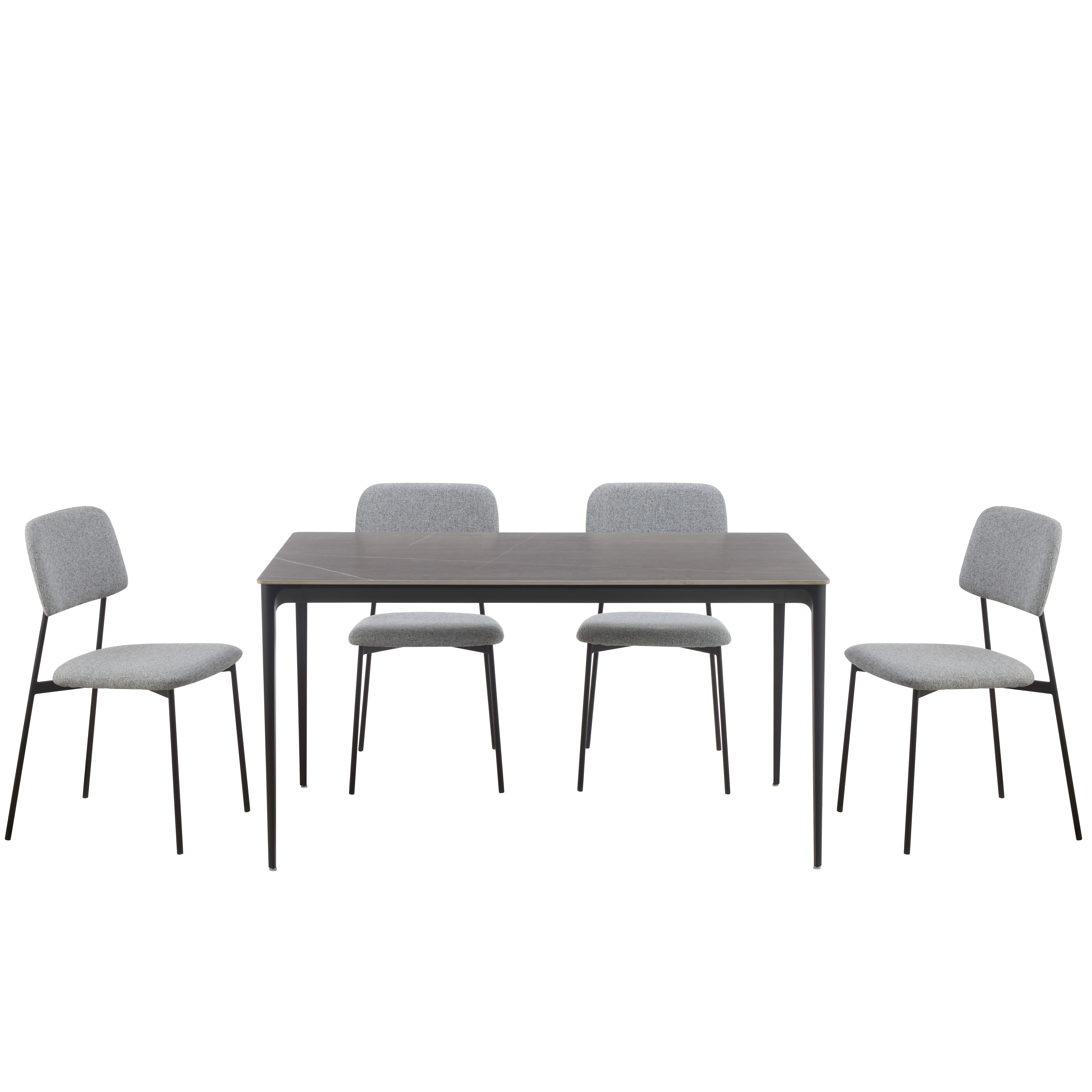 Set de comedor 1 mesa y 4 sillas gris STONE