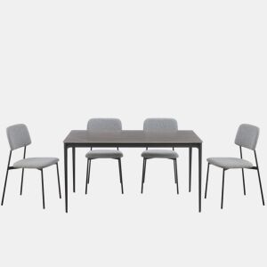 Conjunto de jantar com 1 mesa e 4 cadeiras STONE cinza