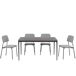 Set de comedor 1 mesa y 4 sillas gris STONE Set de comedor 1 mesa y 4 sillas gris STONE Gris