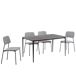 Set de comedor 1 mesa y 4 sillas gris STONE Set de comedor 1 mesa y 4 sillas gris STONE Gris