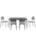 Set de comedor 1 mesa y 4 sillas gris STONE Set de comedor 1 mesa y 4 sillas gris STONE Gris