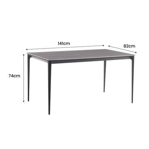 Conjunto de jantar com 1 mesa e 4 cadeiras STONE cinza