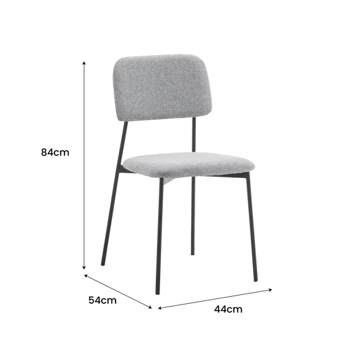 Conjunto de jantar com 1 mesa e 4 cadeiras STONE cinza