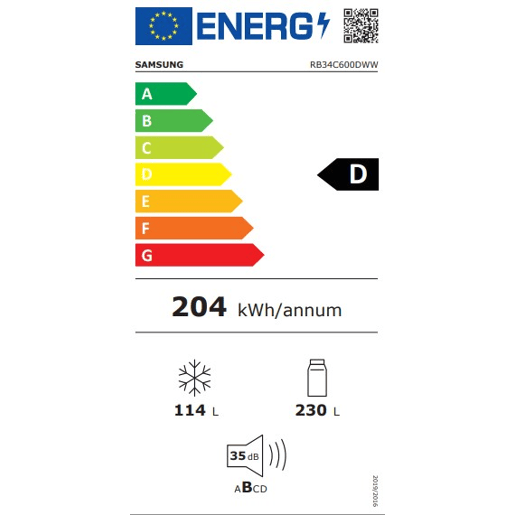 Combinado SAMSUNG RB34C600DWWEF 344 litros No Frost