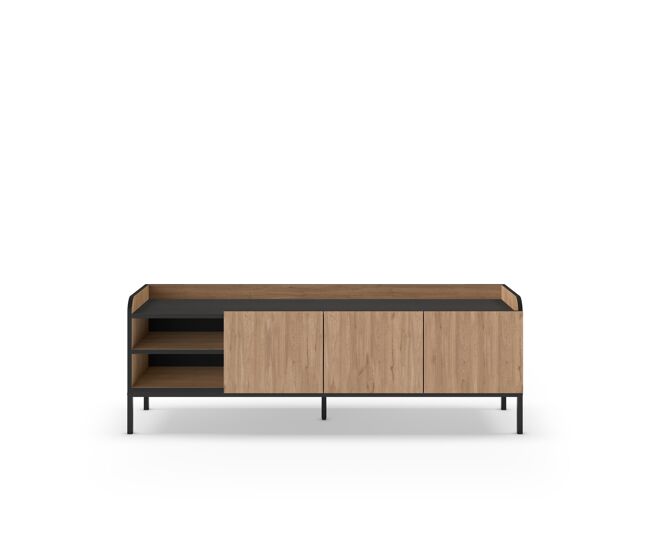 Mueble tv 160cm roble y negro ADARA