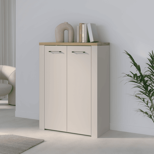 Sapateira 2 portas NELLEKE 2 cor areia