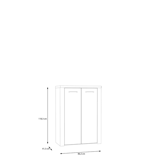 Sapateira 2 portas NELLEKE 2 cor areia