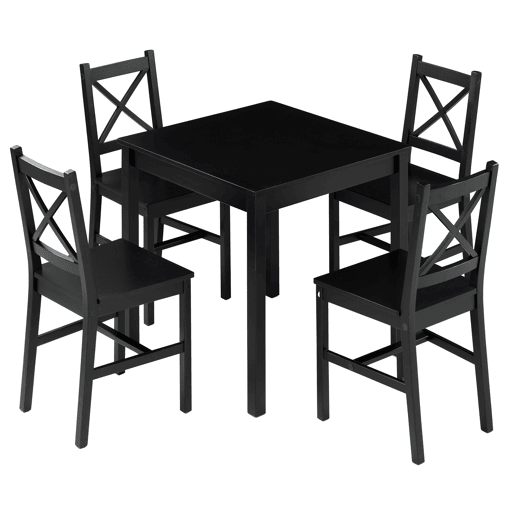 Mesa de cozinha 75x75cm preto VALERY