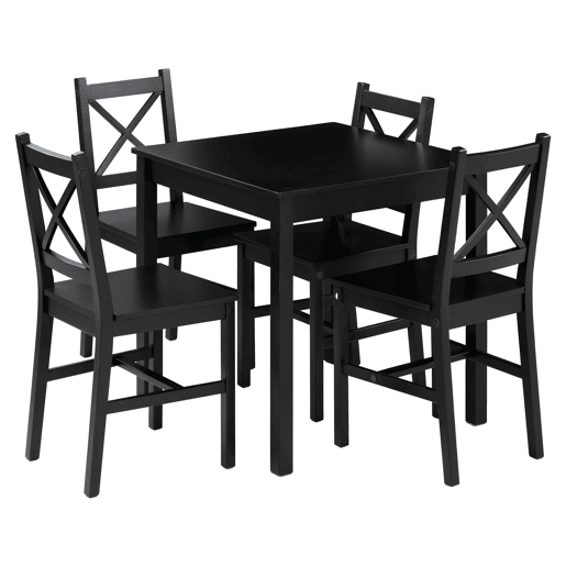 Mesa de cozinha 75x75cm preto VALERY