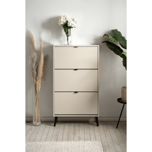 Sapateira COOL 125x70x24cm 3 compartimentos bege