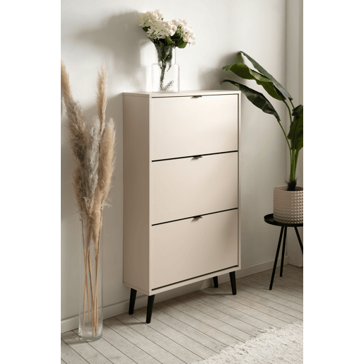 Sapateira COOL 125x70x24cm 3 compartimentos bege