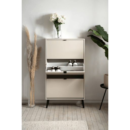 Sapateira COOL 125x70x24cm 3 compartimentos bege