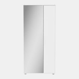 Roupeiro e sapateira EBONY 83x178cm branca 2 portas e 1 espelho