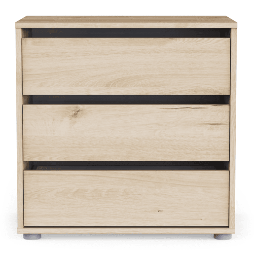 Cómoda BOX II 3 gavetas 60cm carvalho