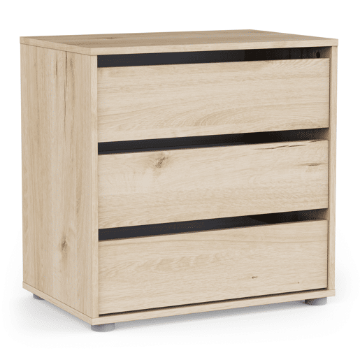 Cómoda BOX II 3 gavetas 60cm carvalho