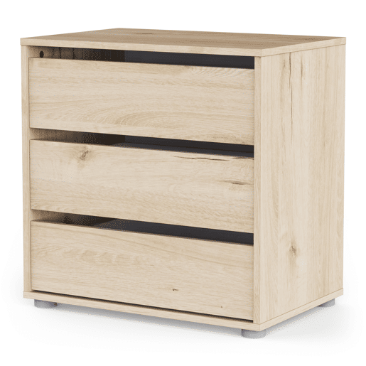 Cómoda BOX II 3 gavetas 60cm carvalho
