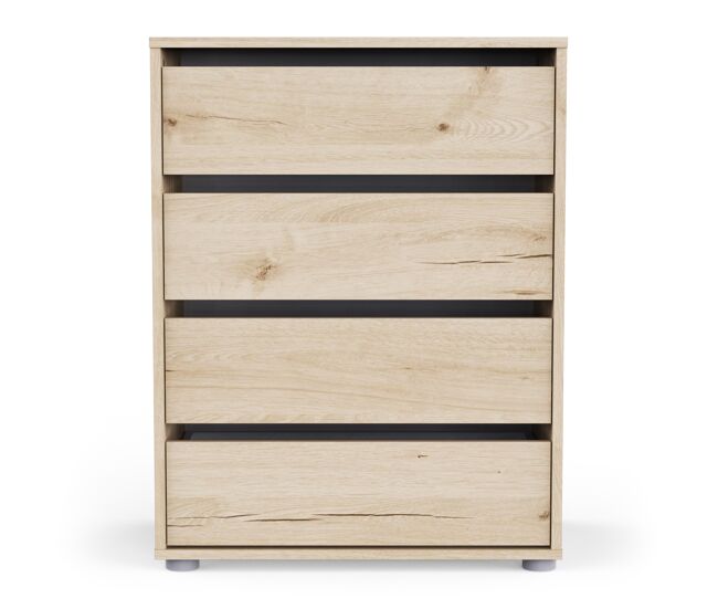 Cajonera box ii 4 cajones 60cm roble - conforama