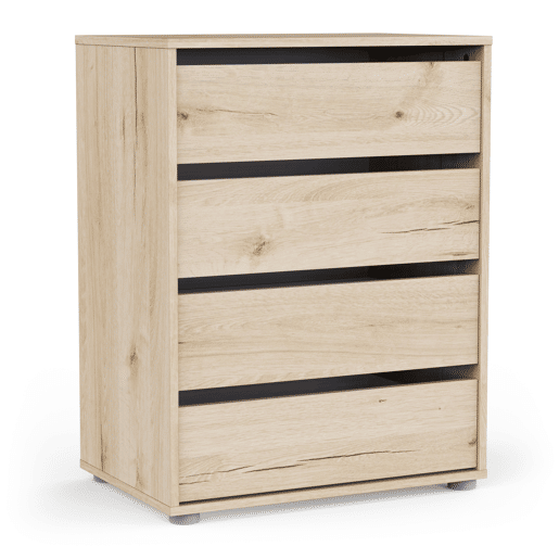 Cómoda BOX II 4 gavetas 60cm carvalho