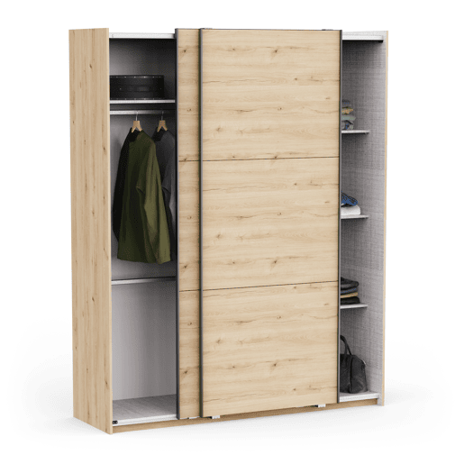 Roupeiro ALHAMBRA 178x223cm 2 portas de correr carvalho