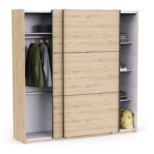 Roupeiro ALHAMBRA 221x223cm 2 portas de correr carvalho