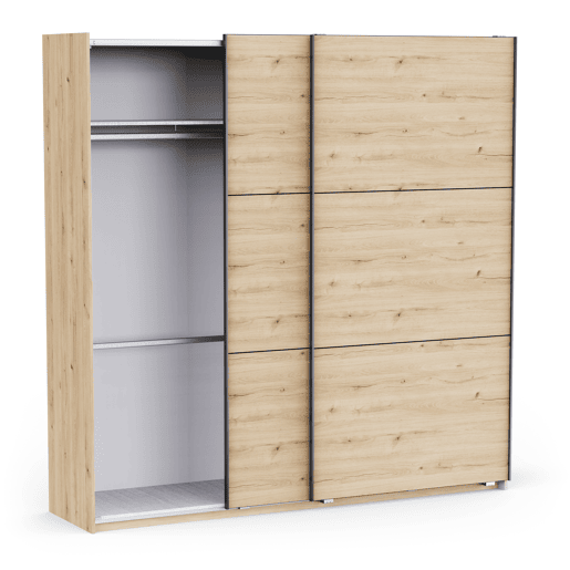 Roupeiro ALHAMBRA 221x223cm 2 portas de correr carvalho