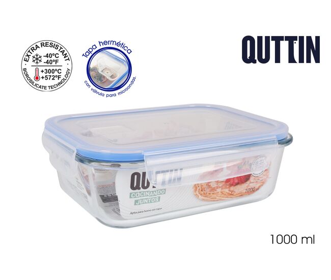 Tupper quttin 20,5x15,3cm vidrio transparente