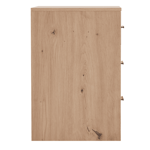 Mesa de cabeceira NELS com 3 gavetas carvalho