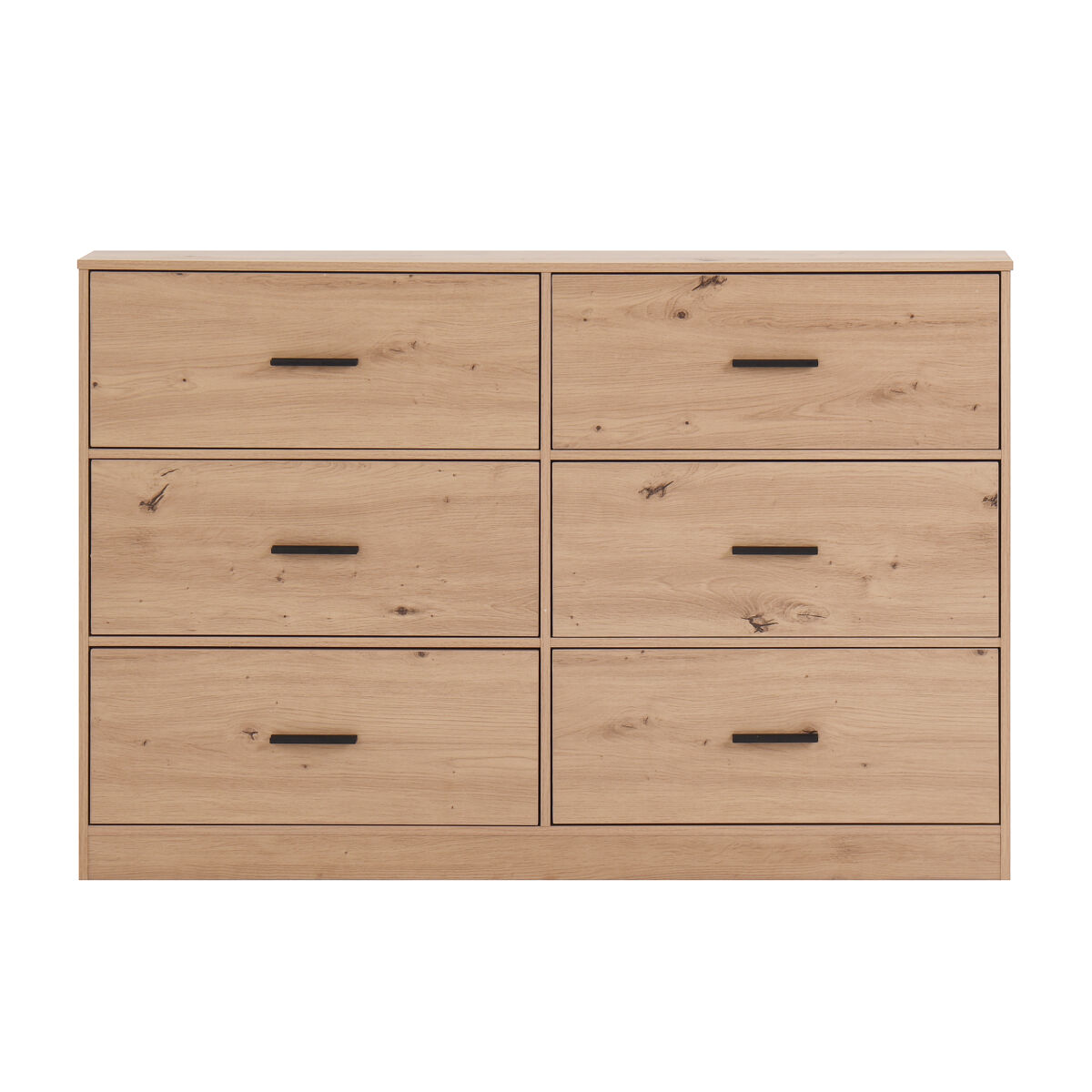 Cómoda doble nels con 6 cajones roble