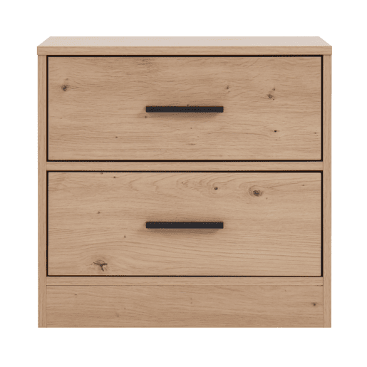 Mesa de cabeceira NELS com 2 gavetas carvalho