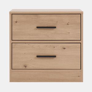 Mesa de cabeceira NELS com 2 gavetas carvalho