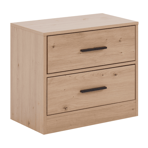 Mesa de cabeceira NELS com 2 gavetas carvalho